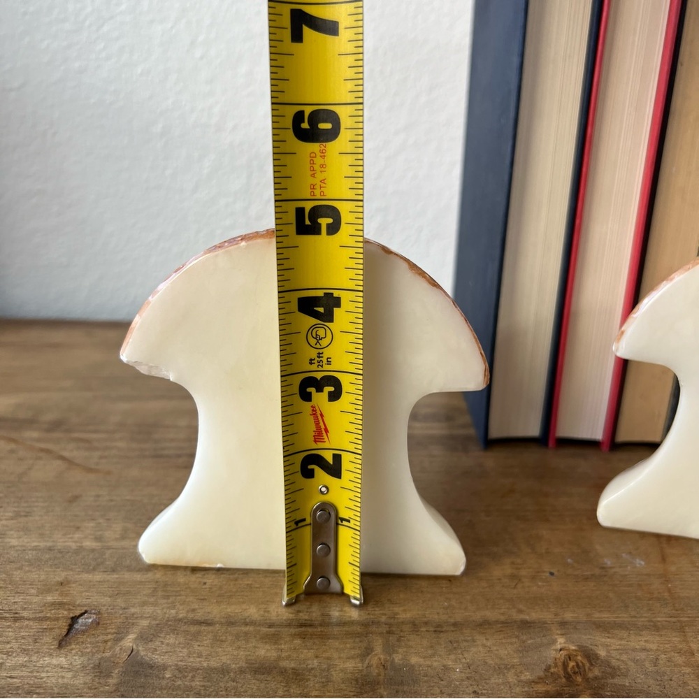 Vintage Mid Century Modern Marble Mushroom Bookends Textured Top MCM 60s/70s - Picture 9 of 11
